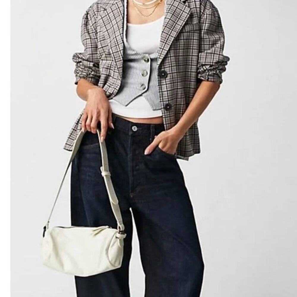 #235 FREE PEOPLE-WE THE‎ FREE CALI BOXY PLAID BLAZER SIZE: SMALLL- RET: $168 - Picture 6 of 13